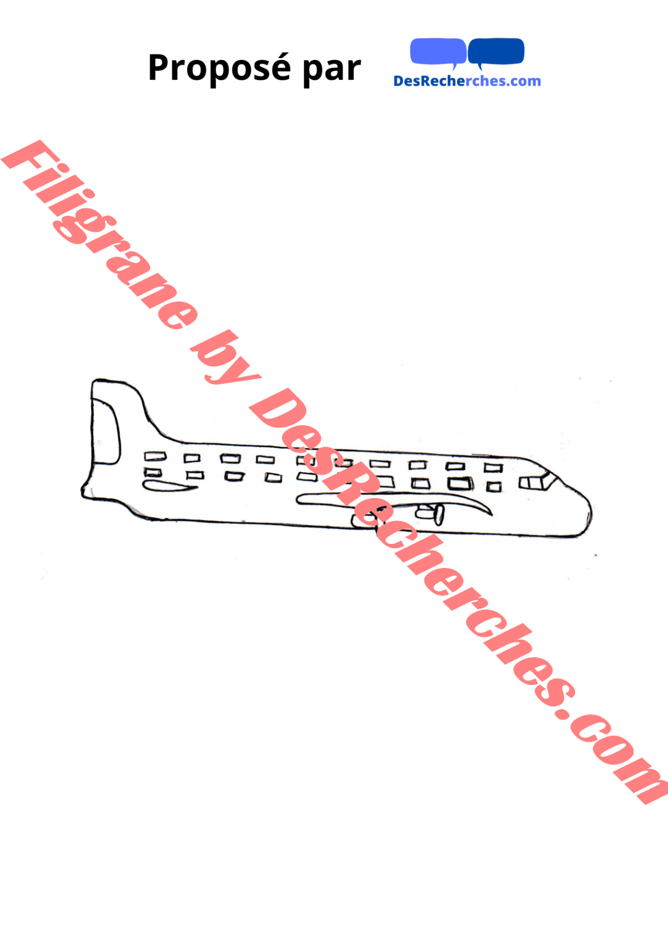 Coloriage d'avion - 062023-2 - filigrane