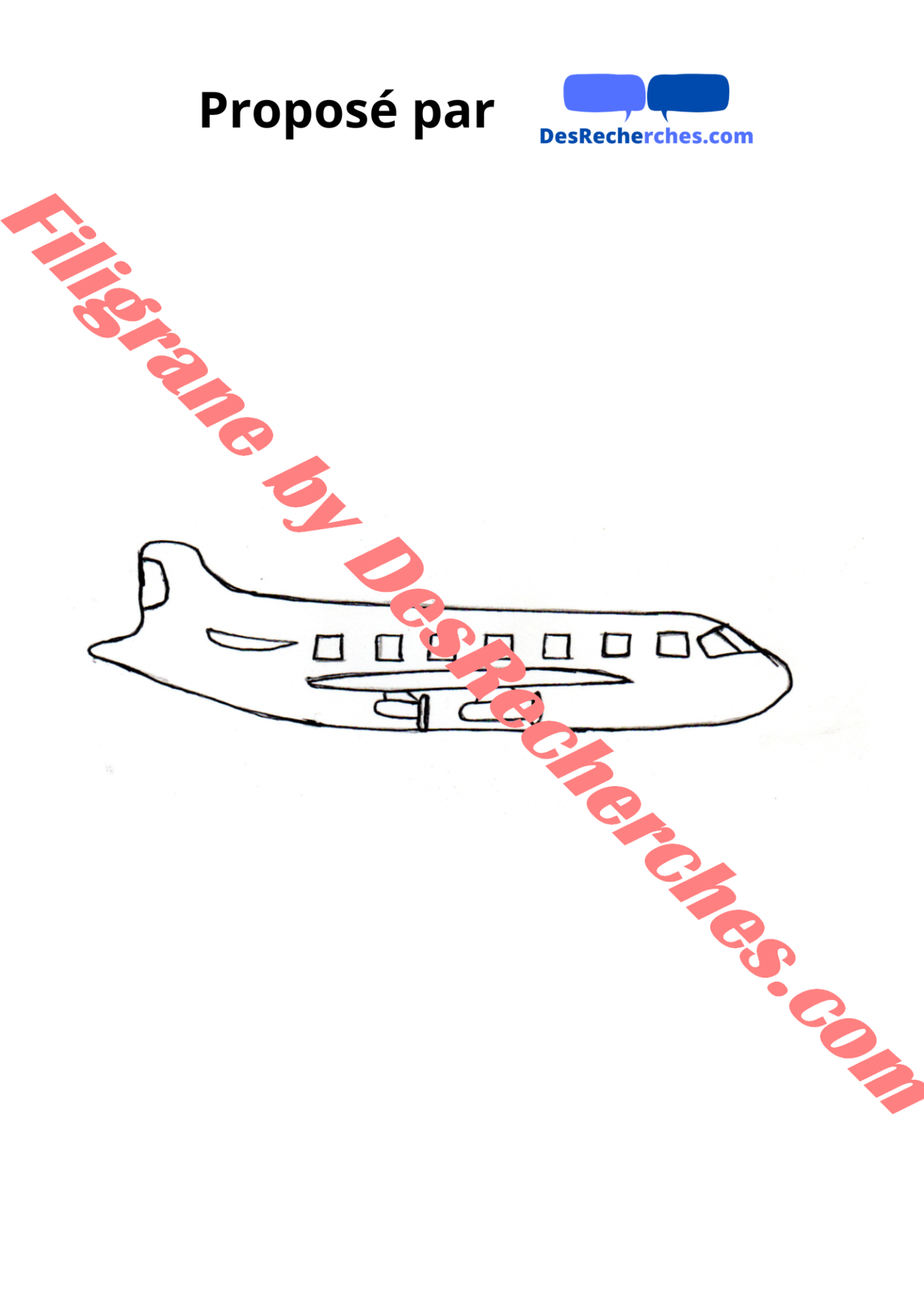 Coloriage Avion - 062023-3 - filigrane