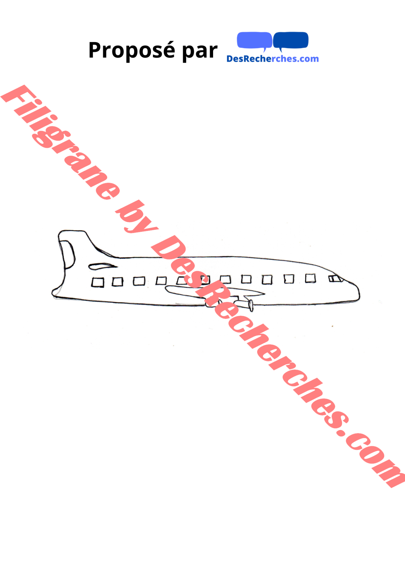 Coloriage Avion - 062023-4 - filigrane